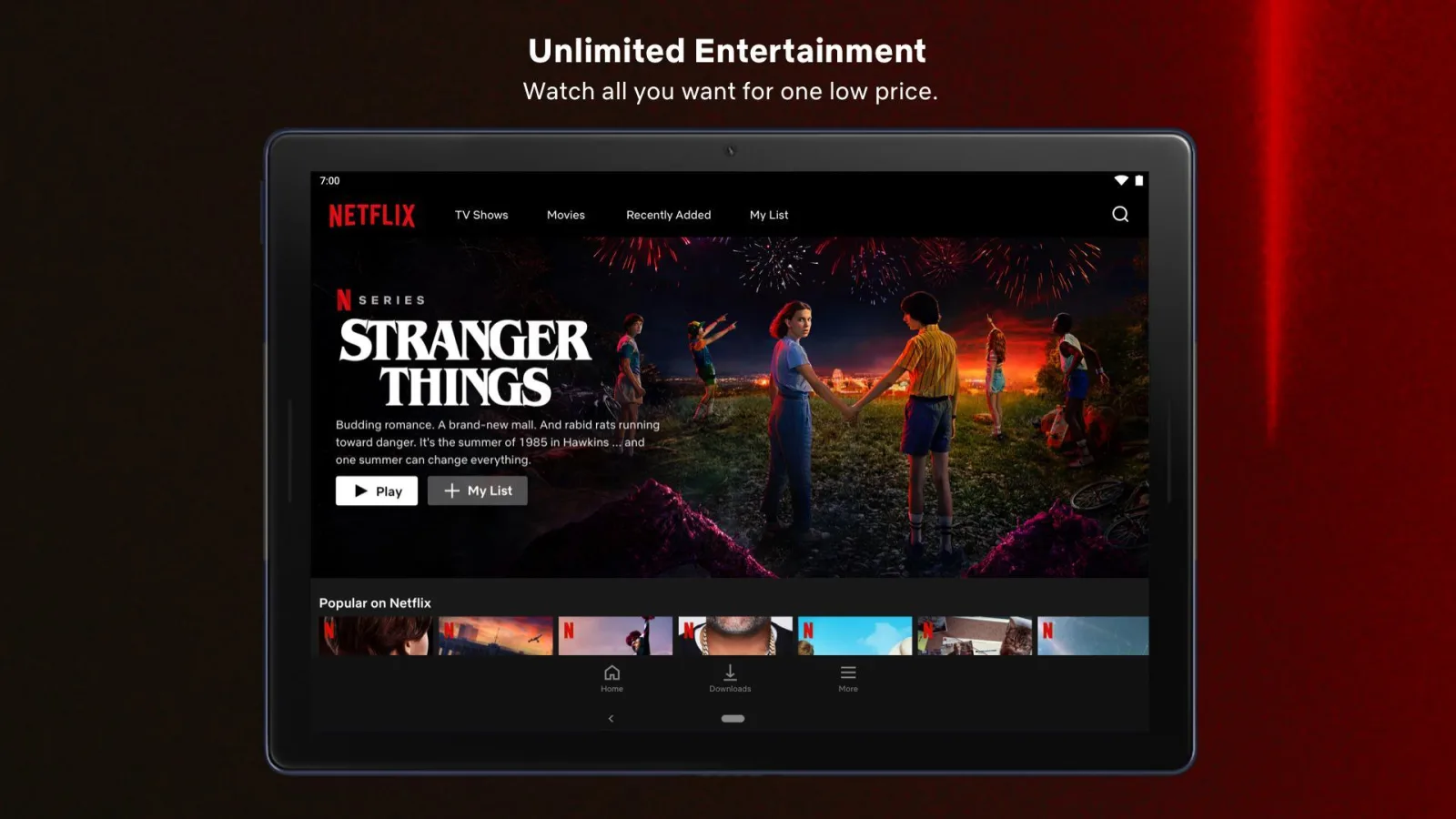 Screenshot Netflix application Screenshot Netflix application
