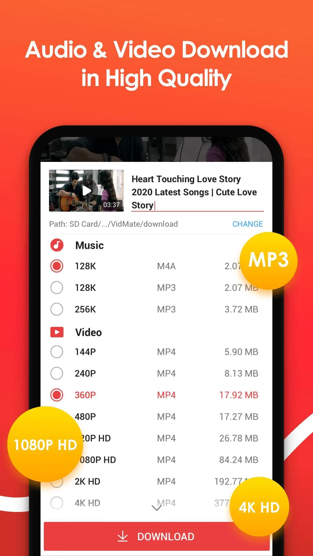 Screenshot VidMate application Screenshot VidMate application