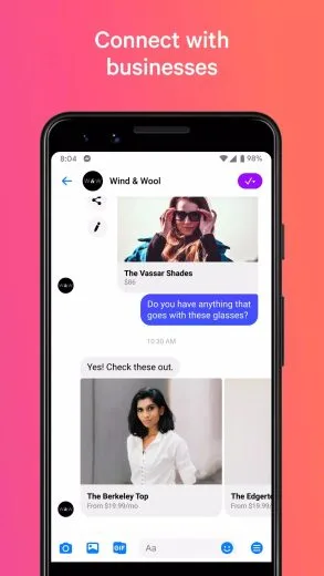 Screenshot Messenger application