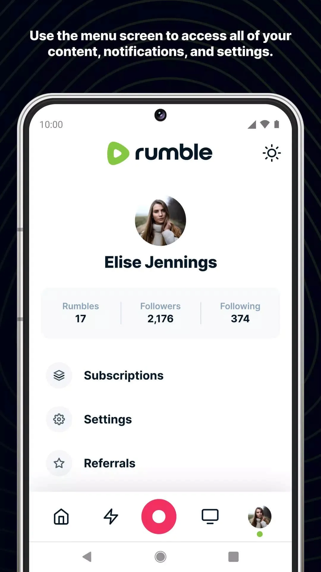 Screenshot Rumble application Screenshot Rumble application