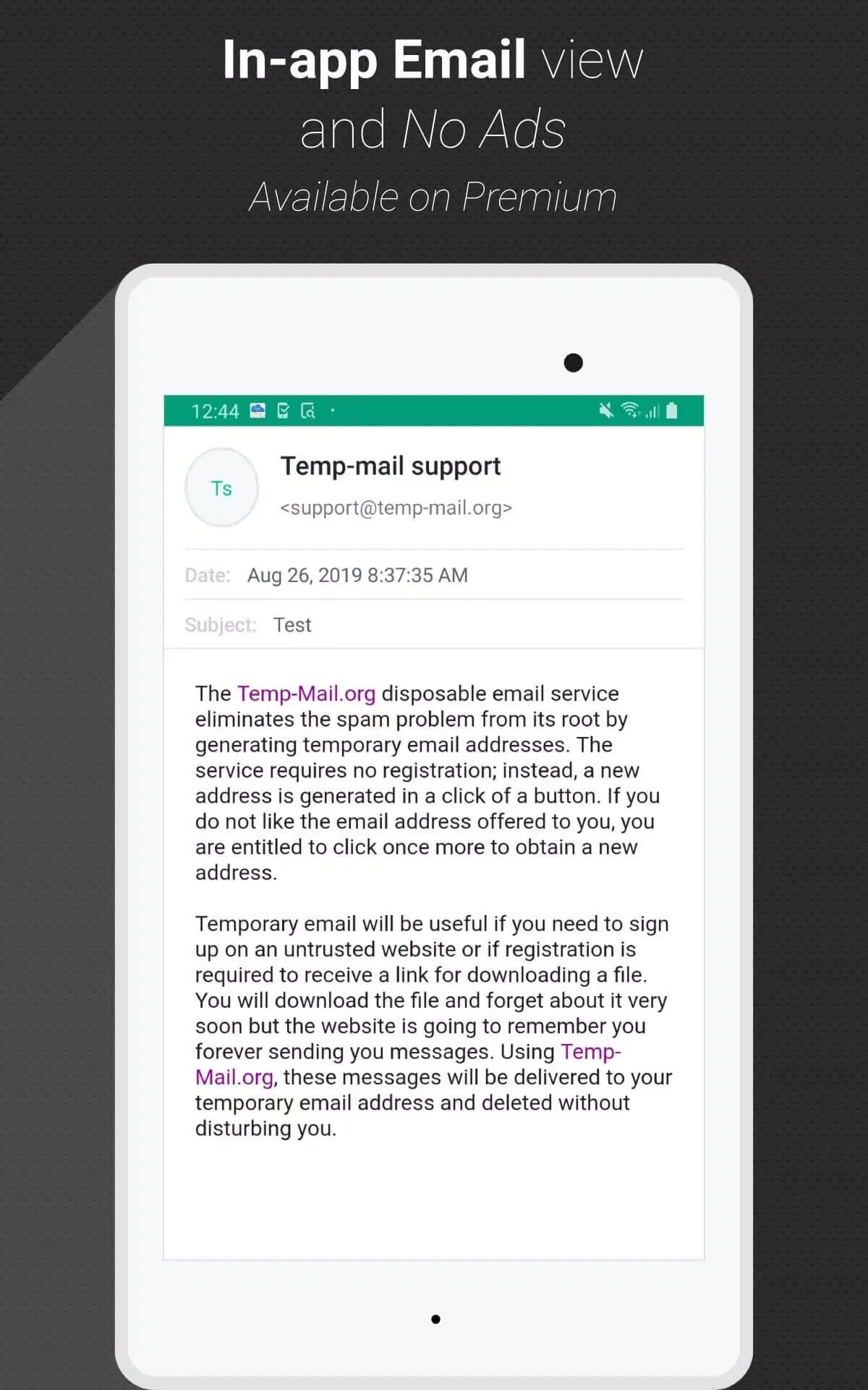 Screenshot Temp Mail latest version Screenshot Temp Mail latest version