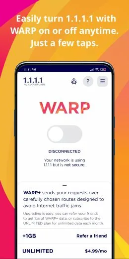 Screenshot 1.1.1.1 DNS mod apk